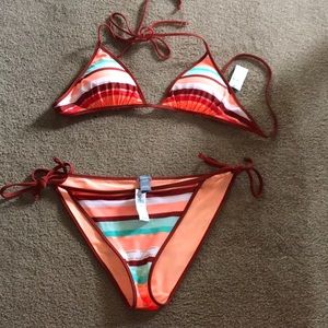 aerie striped bikini BOTTOMS new w tags